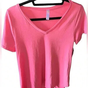 Lularoe coral pink V Neck Christy T. NWT‎